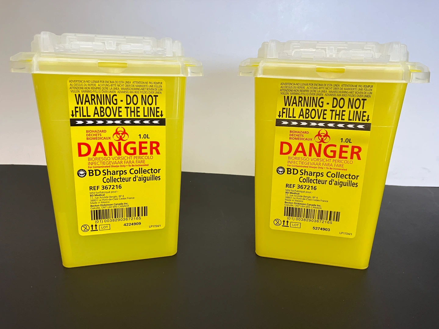 Qty. 2 - BD Sharps Collector 1.0L