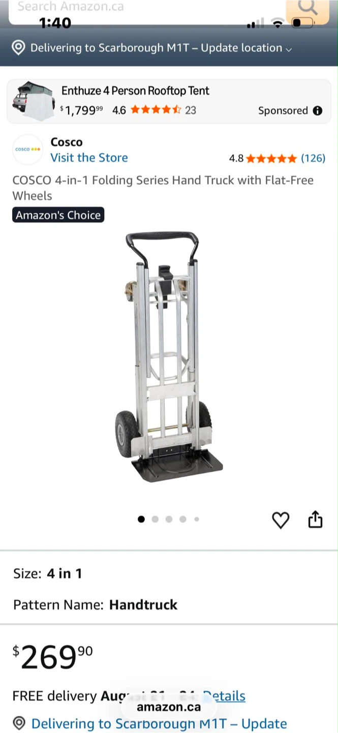 Cosco 4-in-1 Folding Hand Truck
