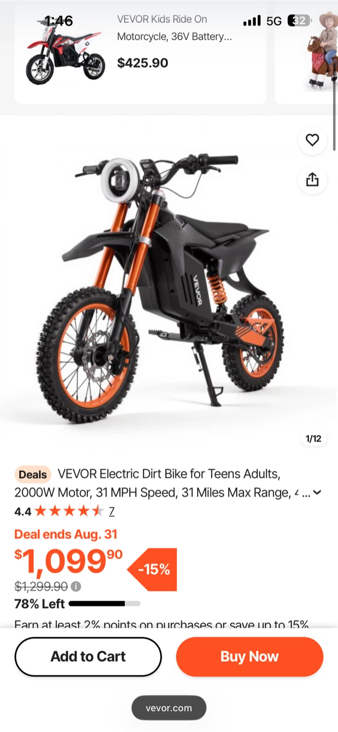 VEVOR Electric Dirt Bike - photo 5