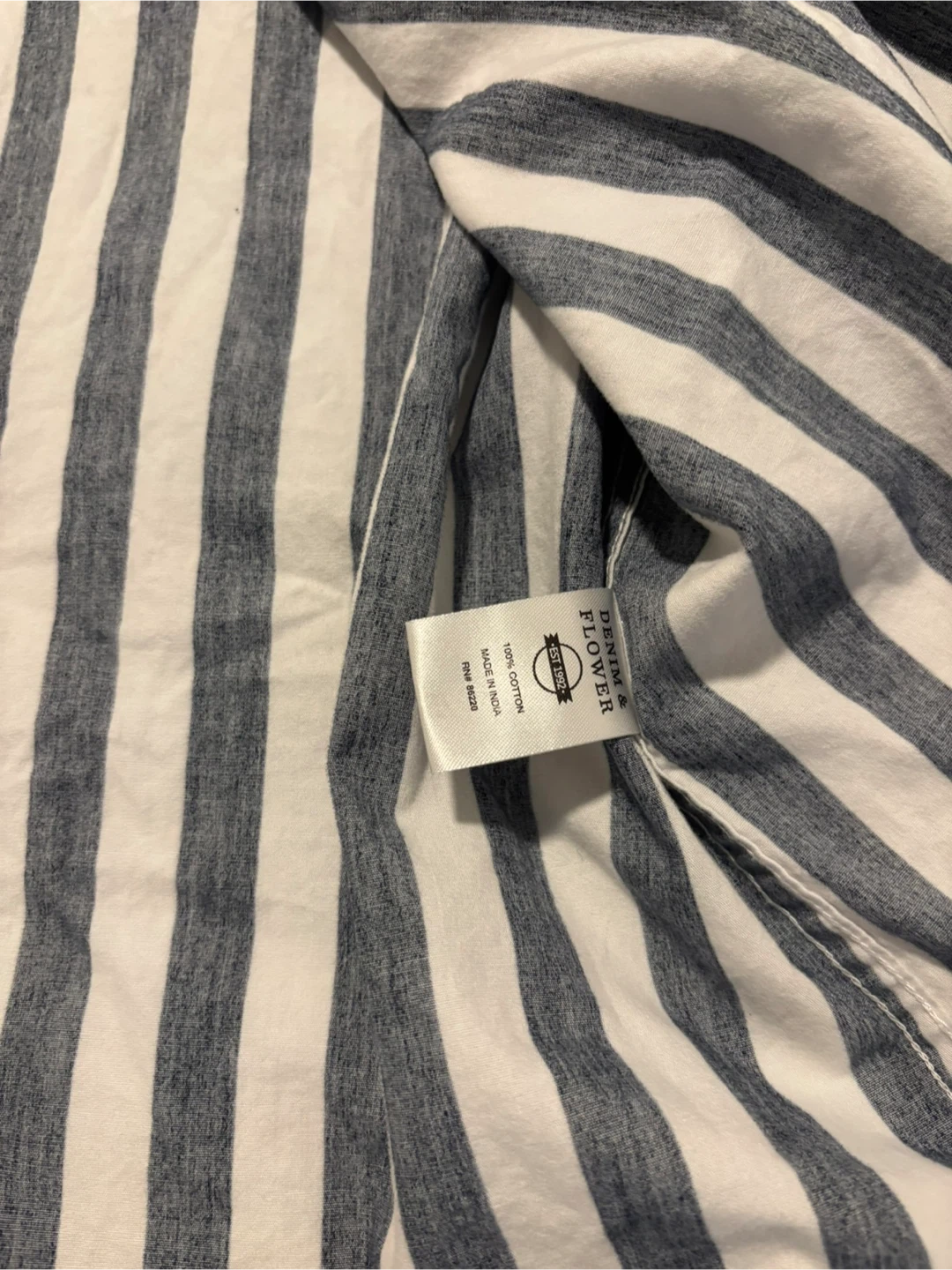 Denim & Flower Striped Short Sleeve Button Shirt - photo 4