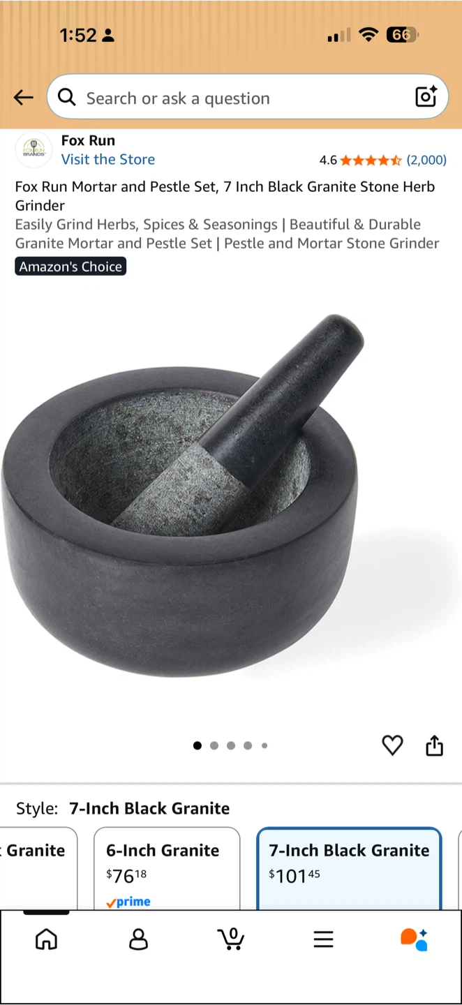7in Granite Mortar and Pestle