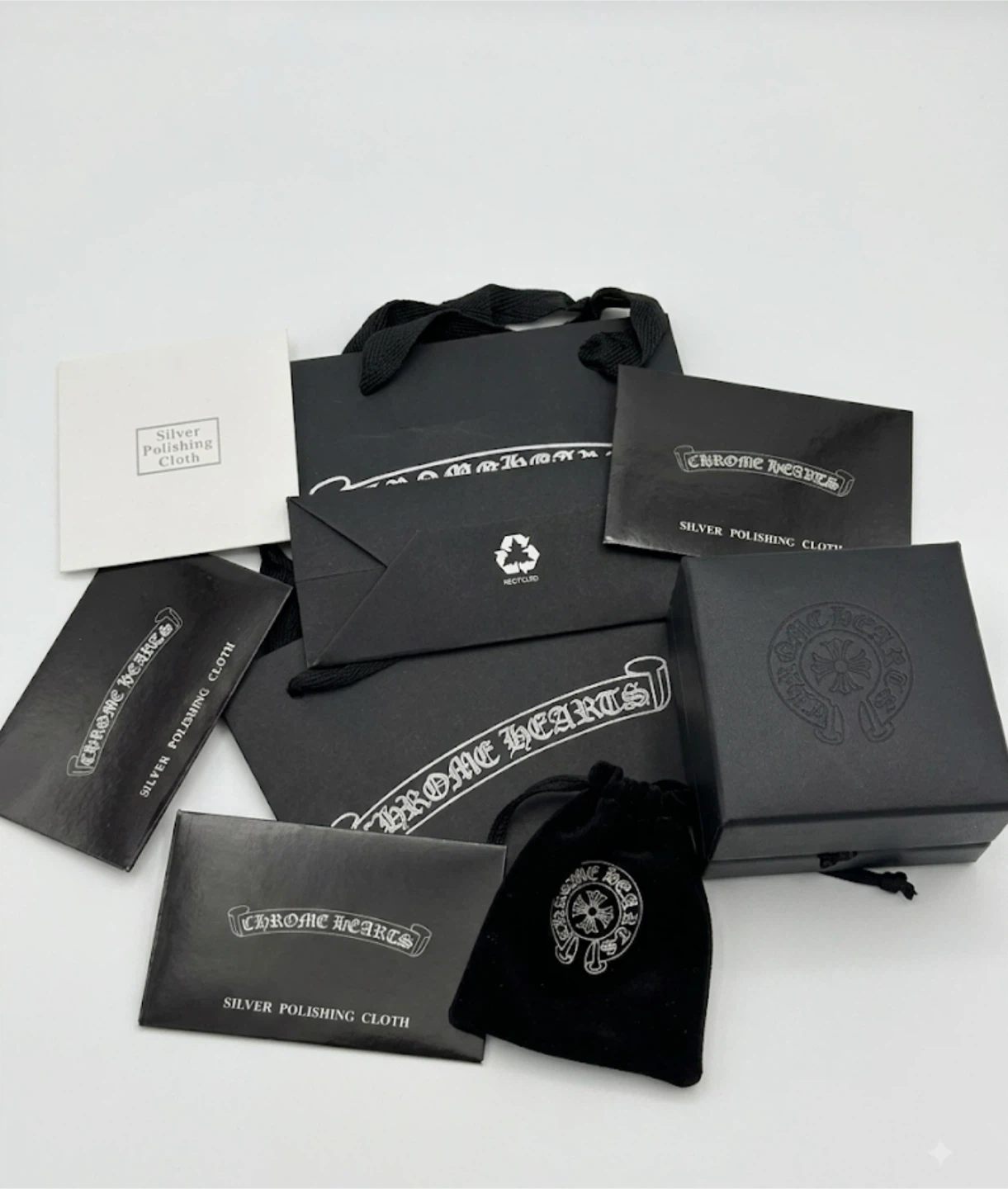 Chrome Hearts Silver Polishing Cloths & Packaging