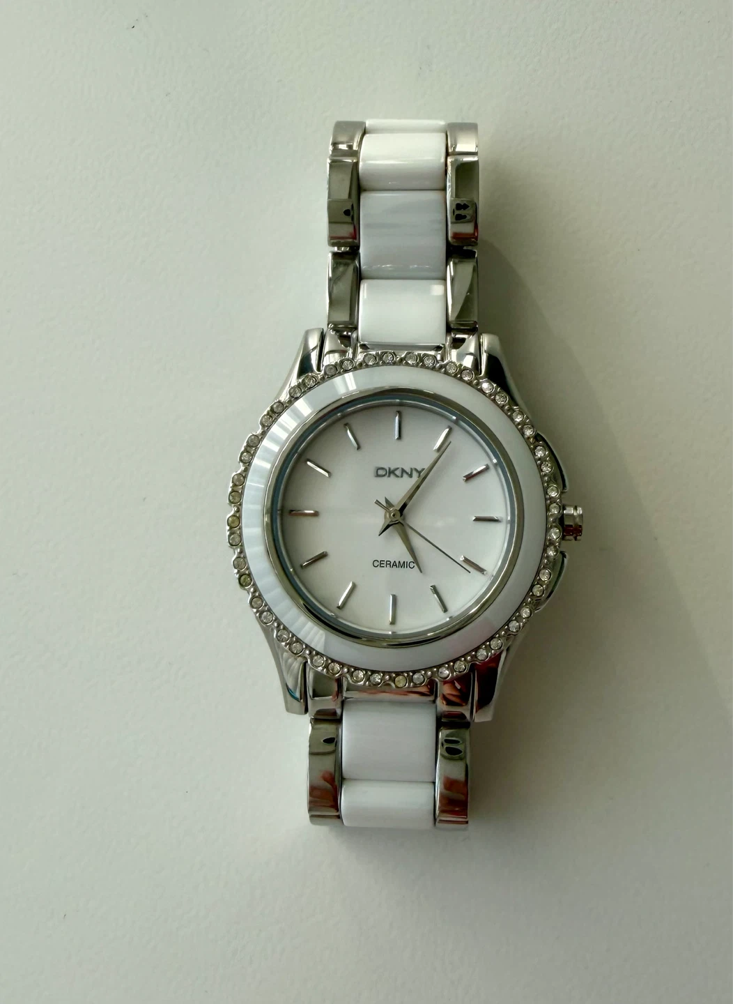 DKNY White Ceramic Watch with Crystal Bezel - photo 3