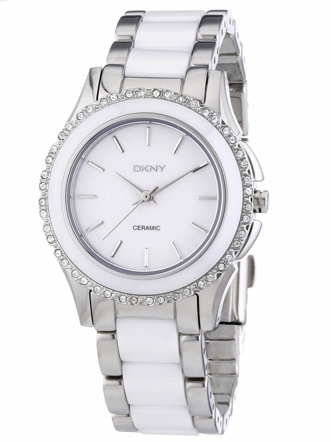DKNY White Ceramic Watch with Crystal Bezel - photo 4