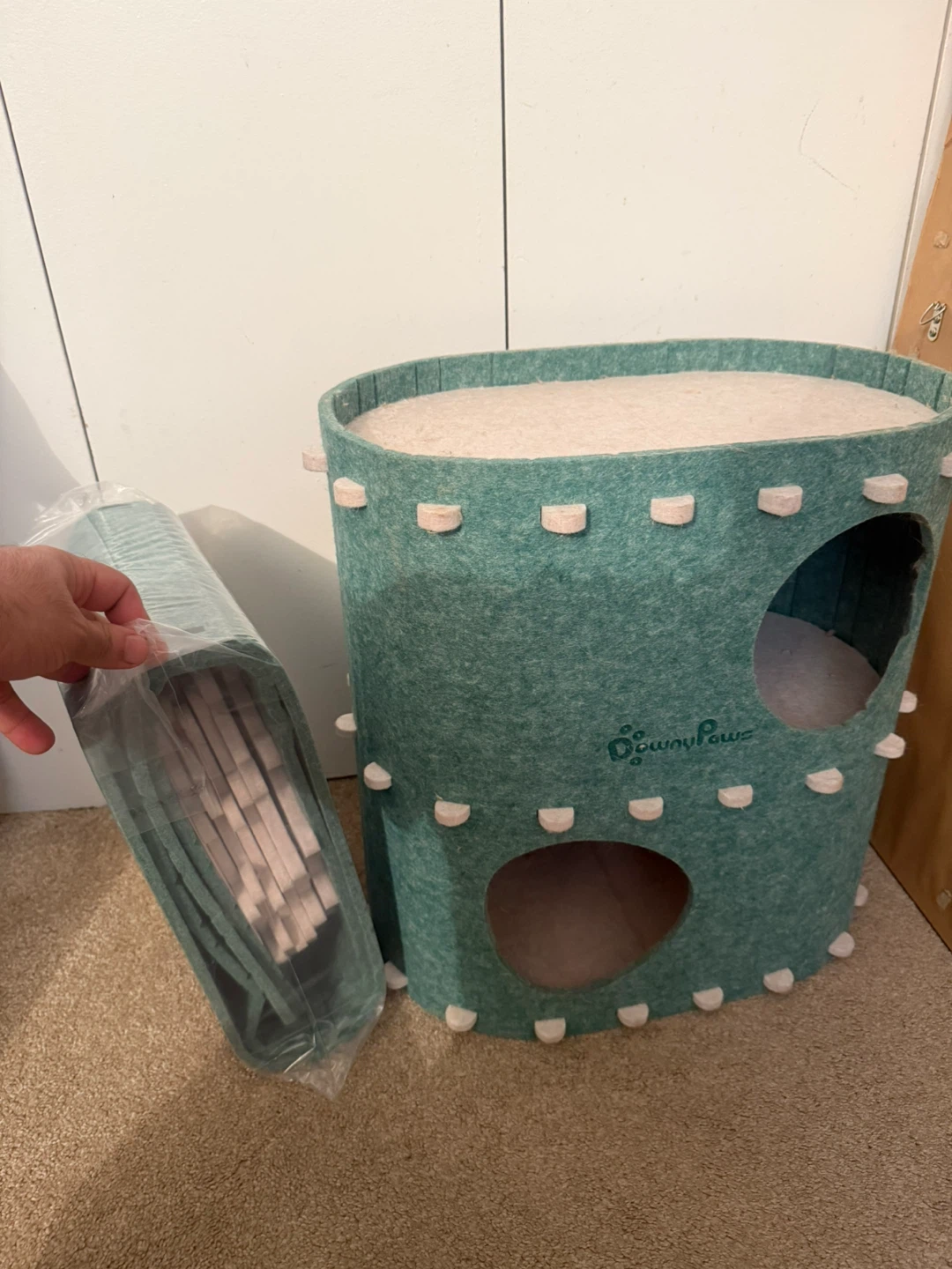 DownyPaws Cat House, 2-Storey, Forest Green - photo 2