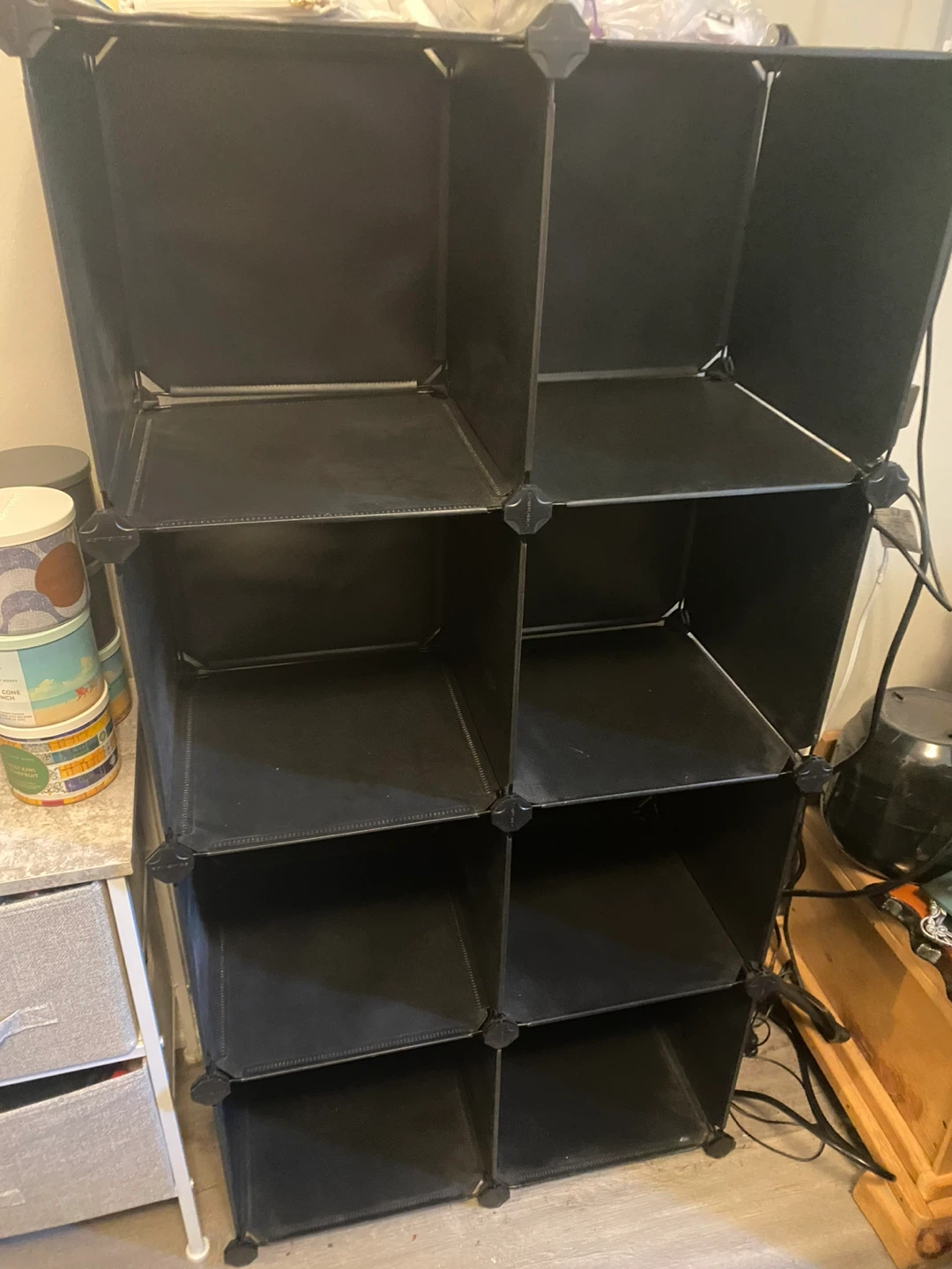 Black Cube Storage Shelf Unit
