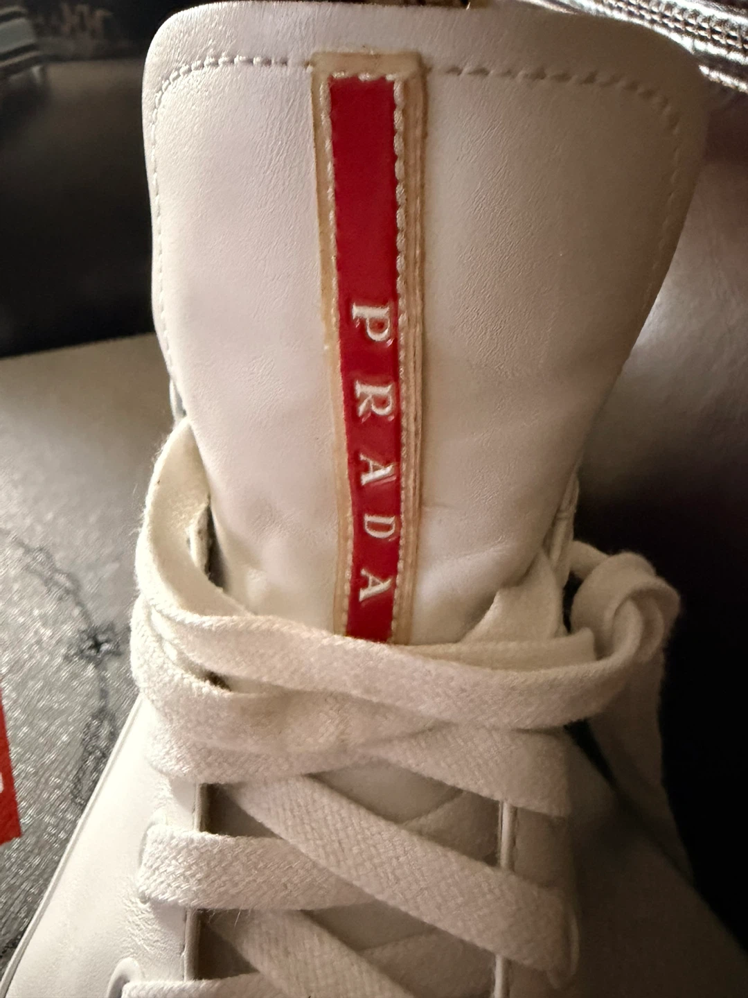 Prada High-Top Sneakers White/Blue Sole Men’s 8 US Like New - photo 3