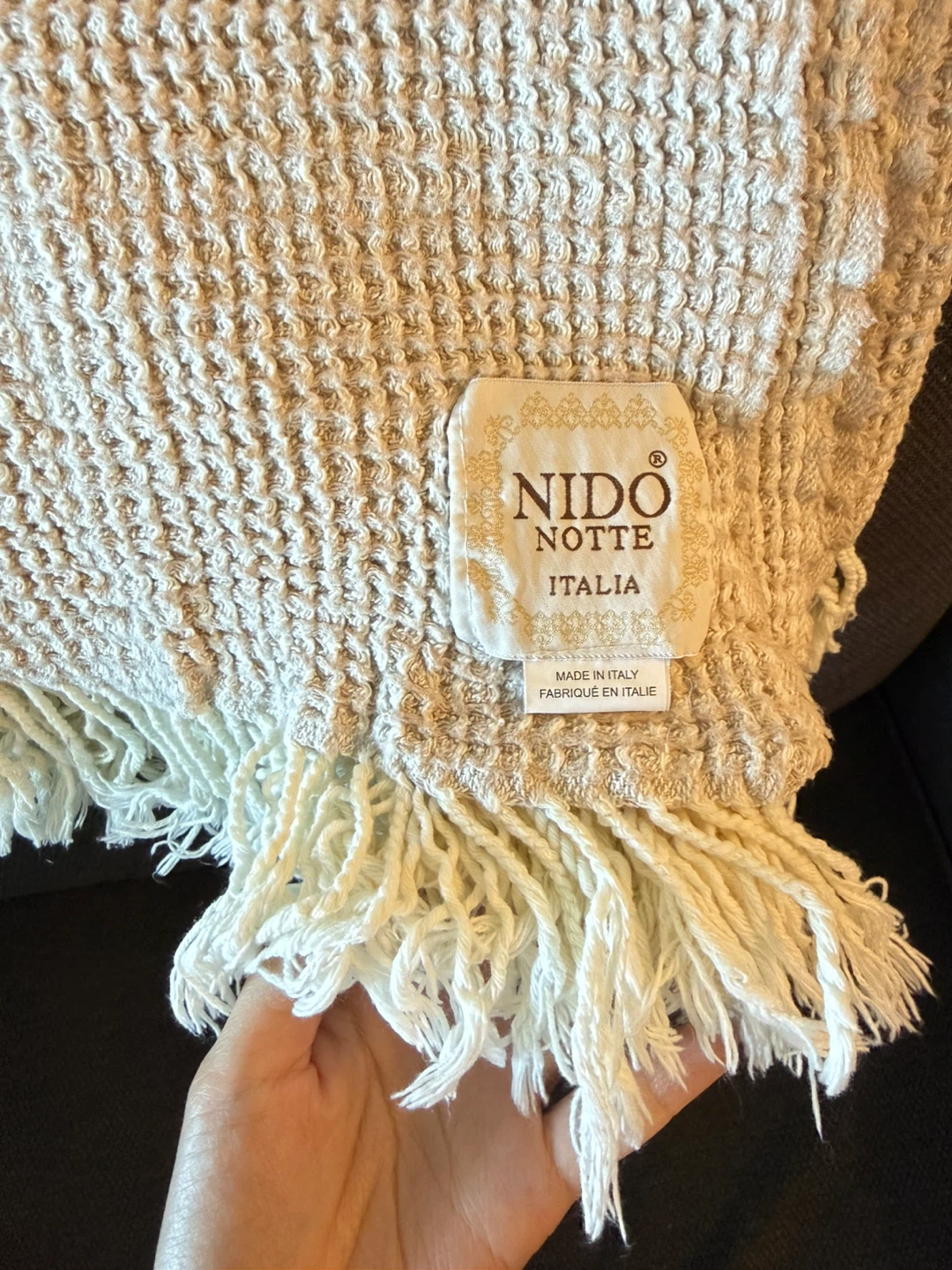 Waffle Weave Throw Blanket with Tassel - photo 2