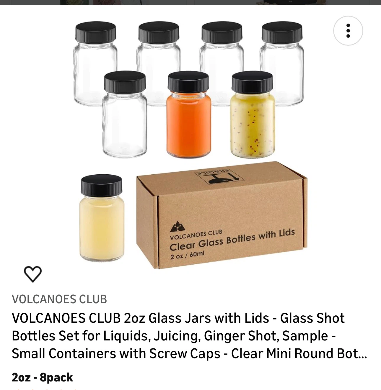 2oz Glass Jars with Lids - 8 Pack
