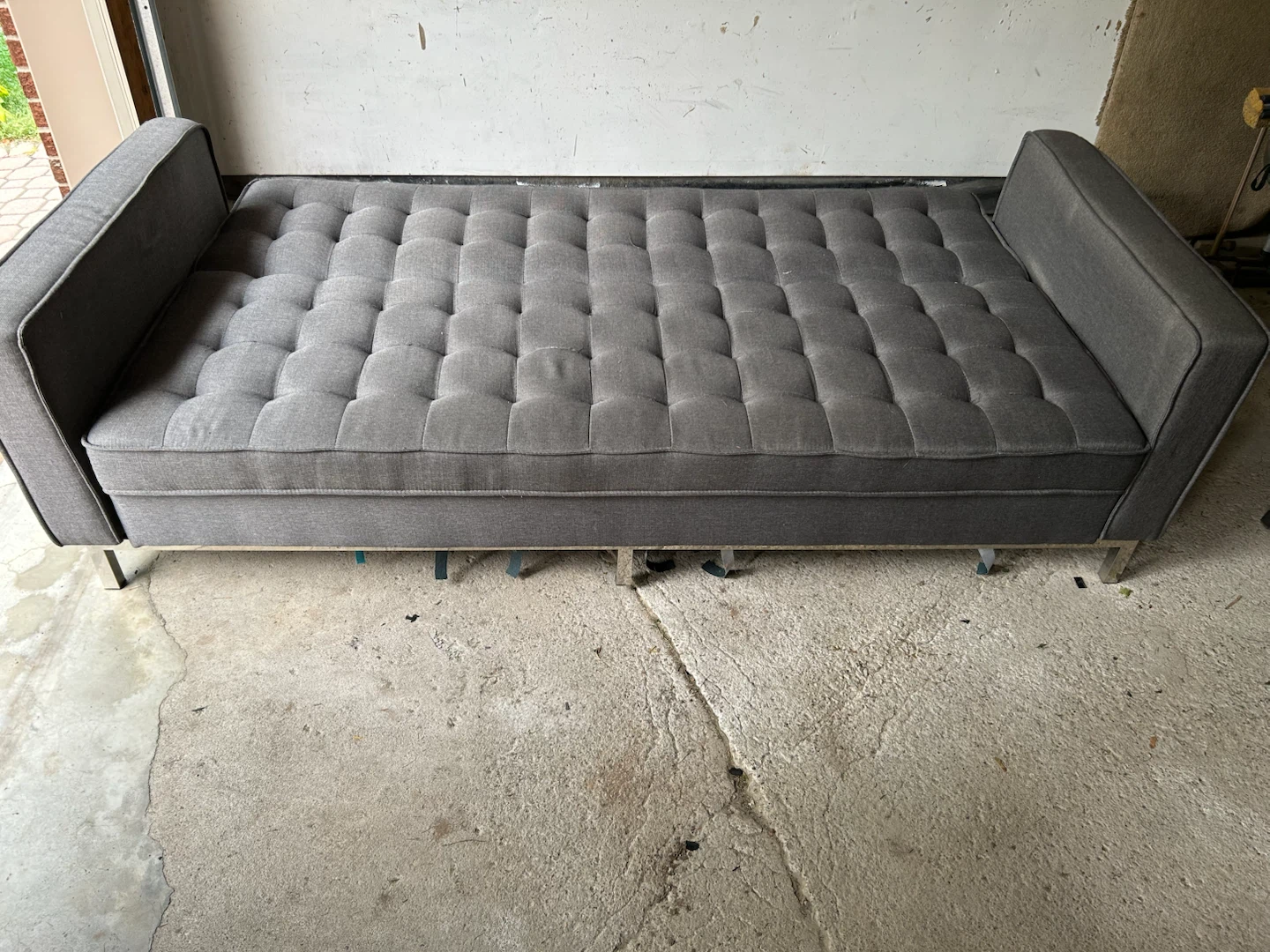 Grey Tufted Sectional Sofa