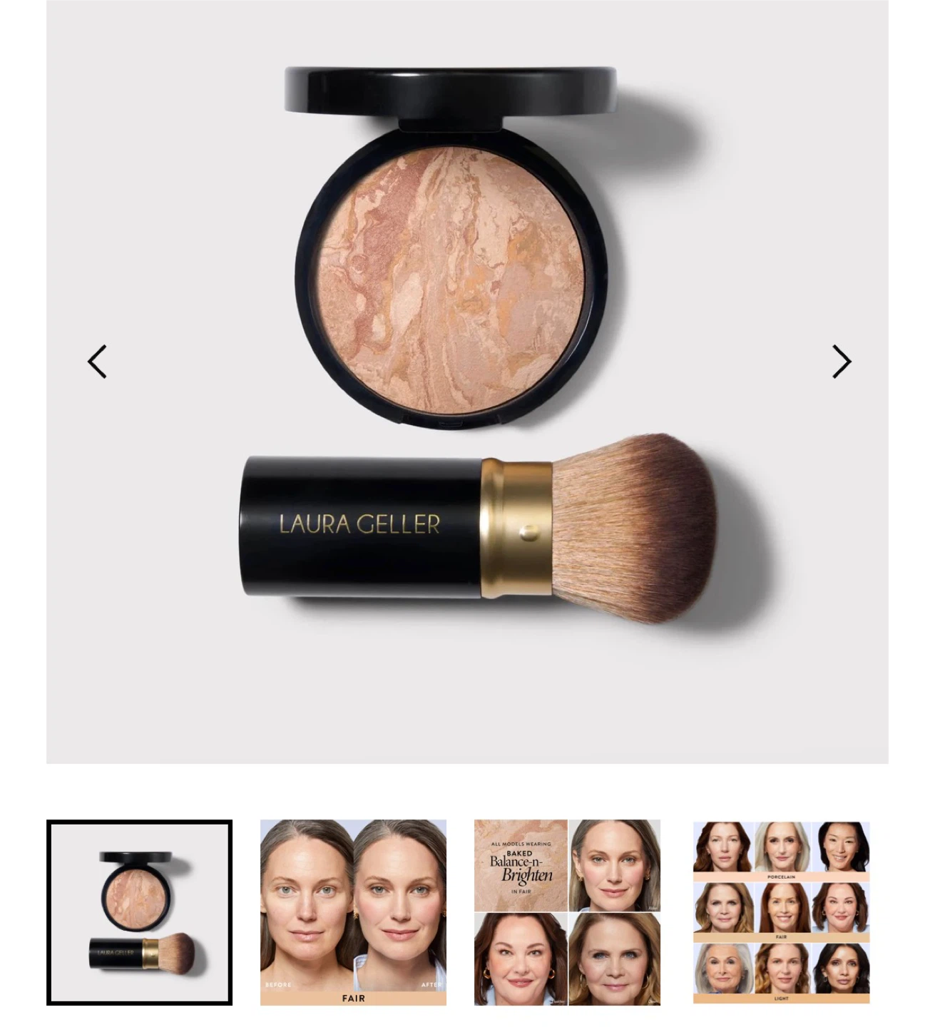 New Laura Geller bake and brighten powder color Light