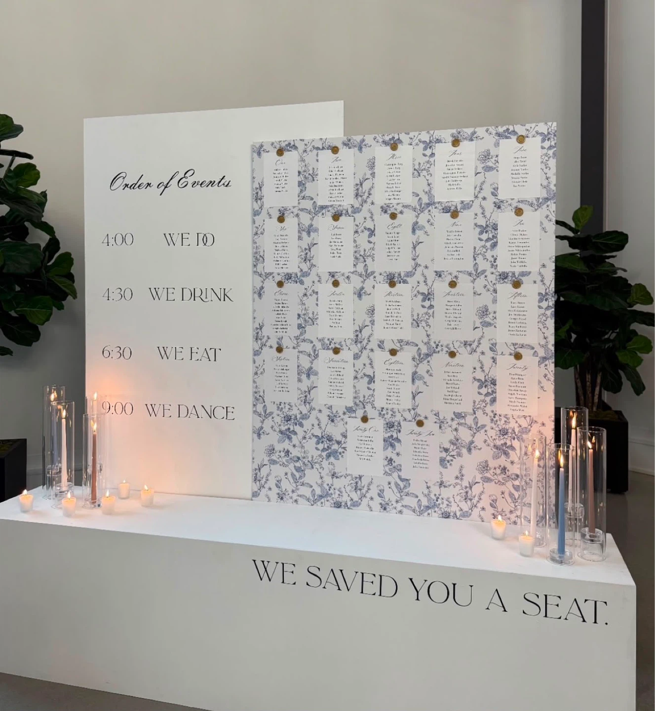 Wedding Order of Events and Seating Chart