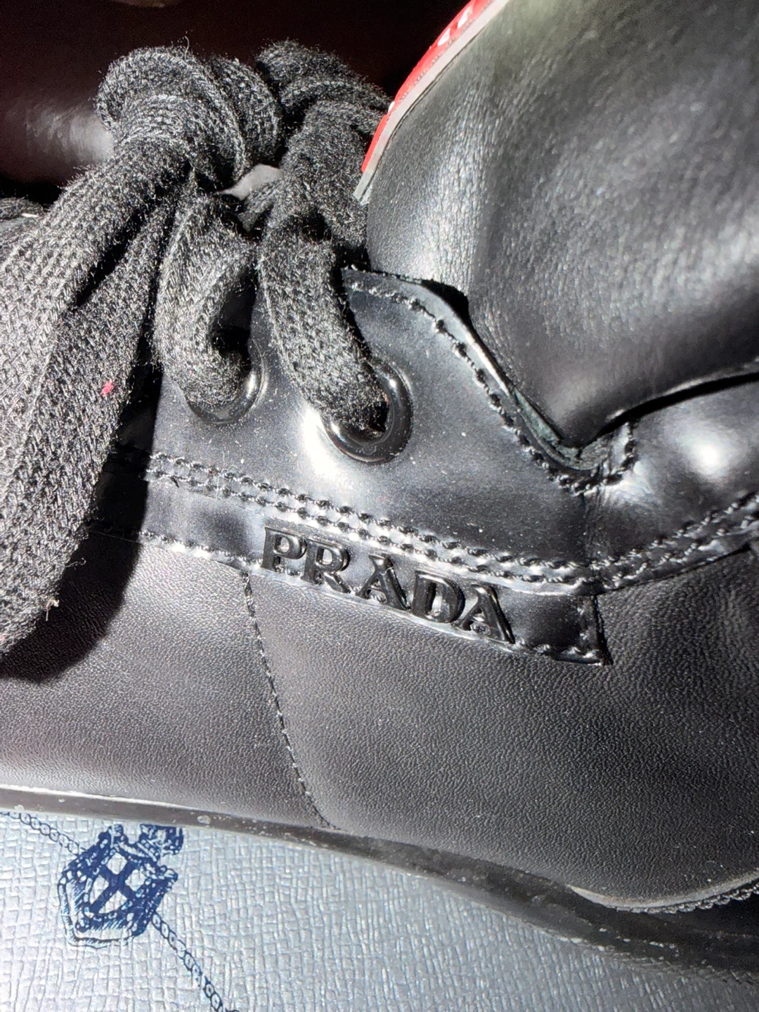 Prada Black Leather High Top Sneakers Men’s 9.5 US NIB - photo 3