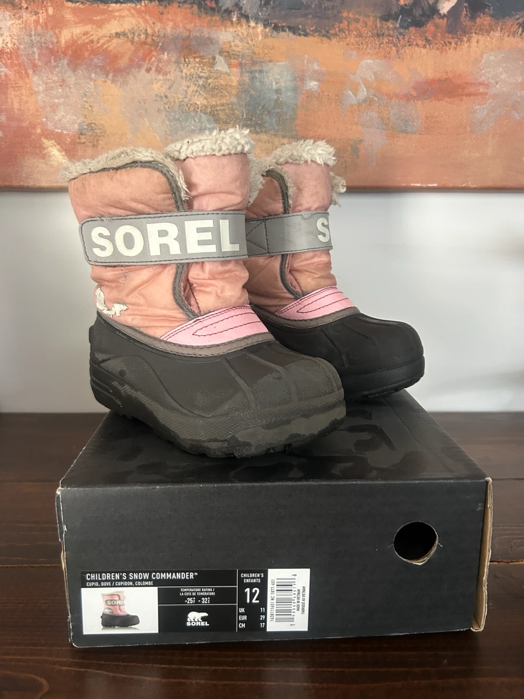 Sorel Kids Snow  Boots - Pink/Grey - Size 12
