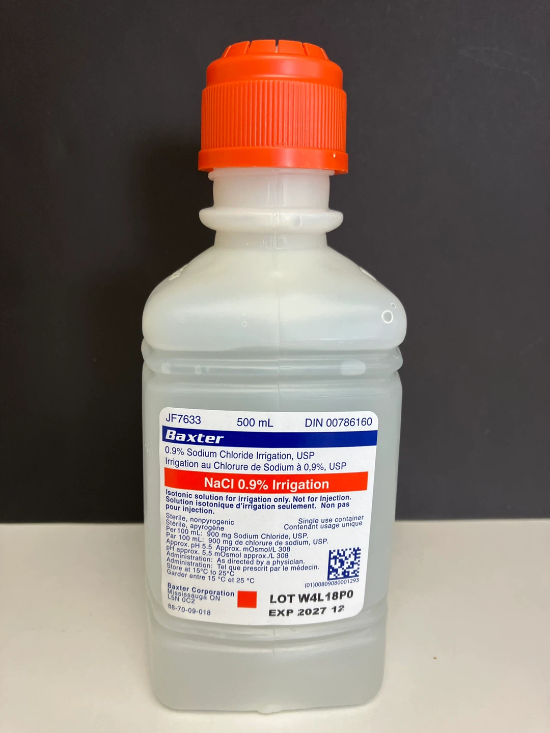 Baxter 500 mL NaCl 0.9% Irrigation Solution