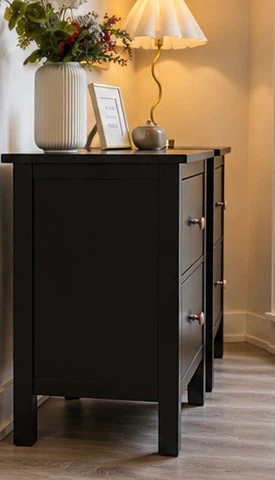 Pair of Black Nightstands - photo 4