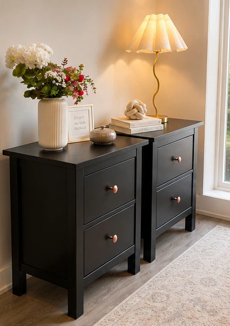 Pair of Black Nightstands - photo 5