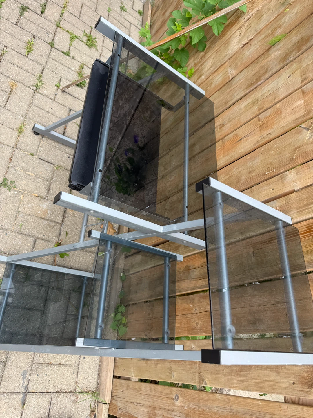 Glass Computer Desk with Shelving - photo 3
