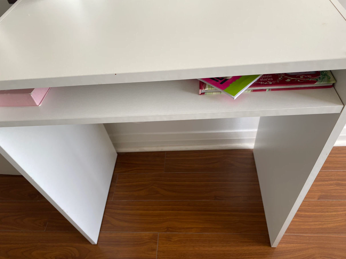 White Desk with Shelf