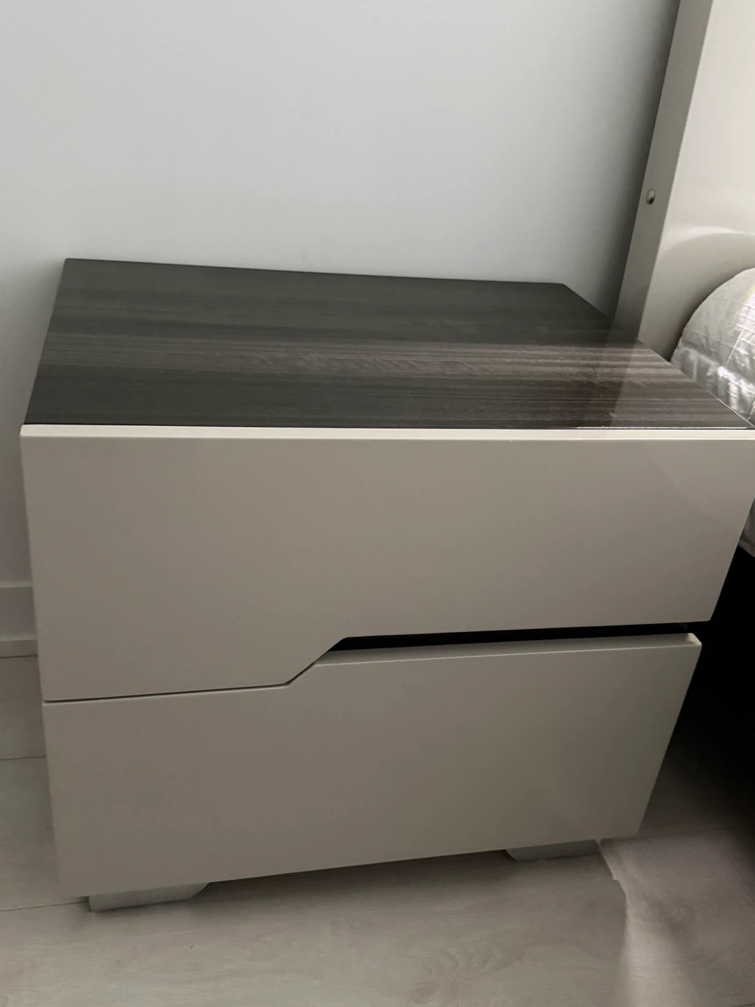 Modern King bed and mattress + Two-Drawer Nightstand - photo 4