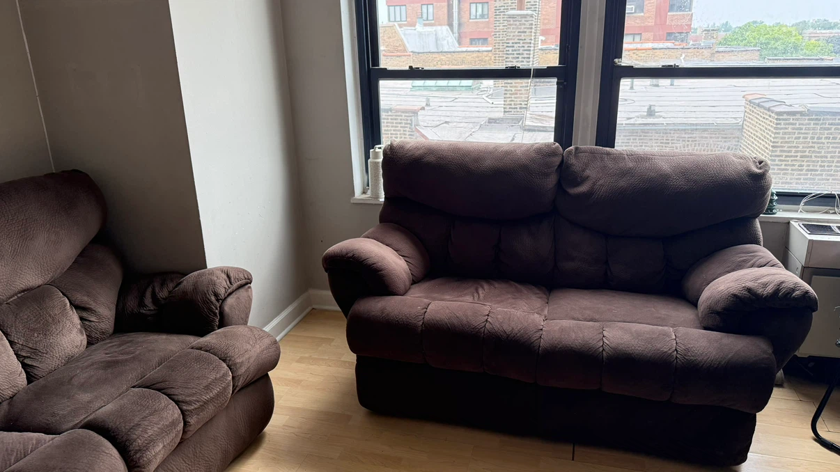 Brown Reclining Sofa - photo 3