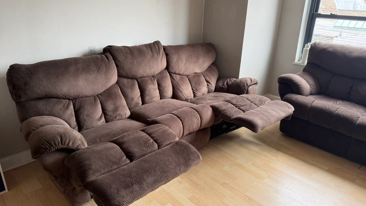 Brown Reclining Sofa