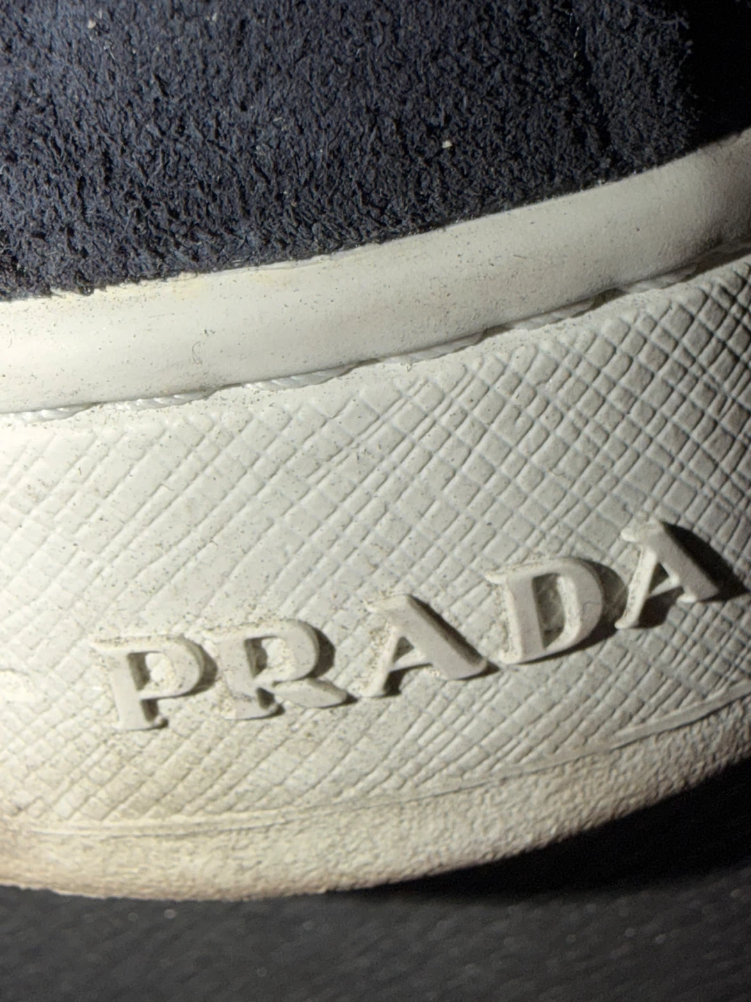 Prada Navy Suede High-Top Sneakers Men’s Size 10 US EUC - photo 5