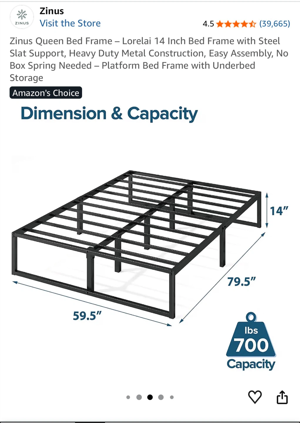 Zinus Queen Bed Frame - photo 2