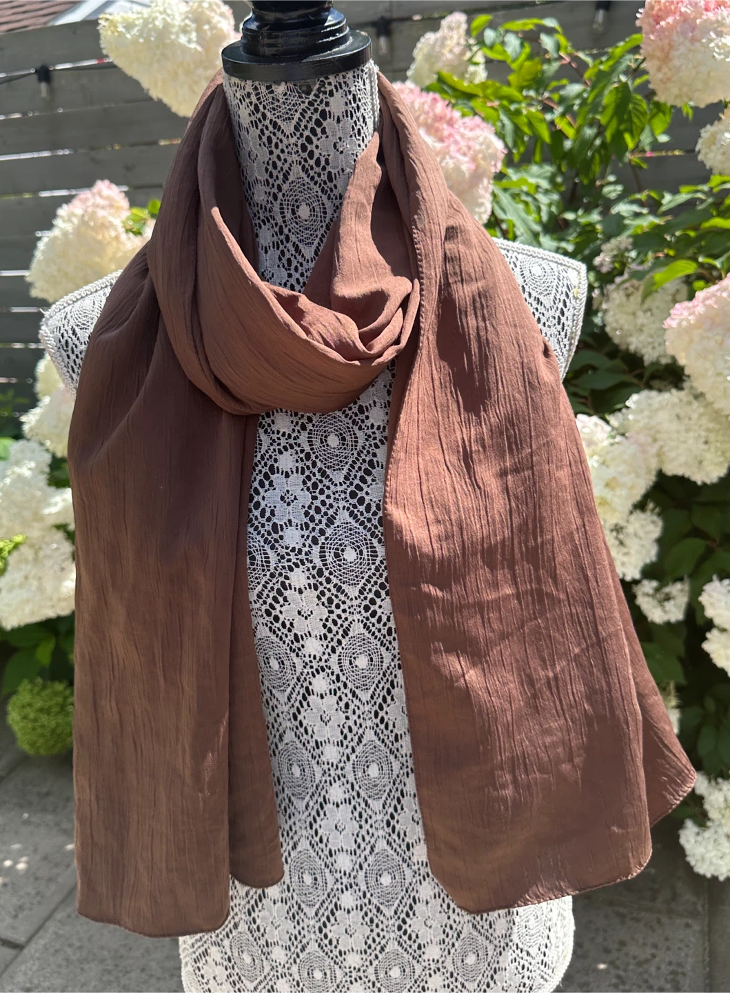 Brown Crinkle Scarf