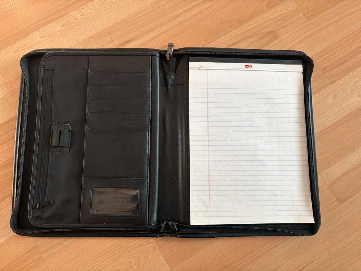 Leather Zip Portfolio Organizer $10 firm