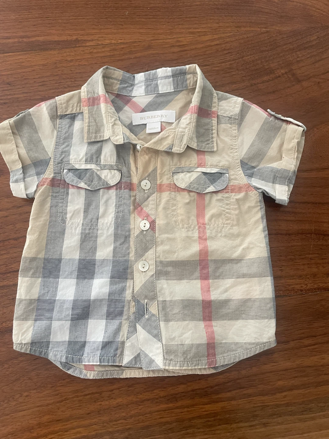 Burberry Nova Check Short Sleeve Shirt (3M/60cm)