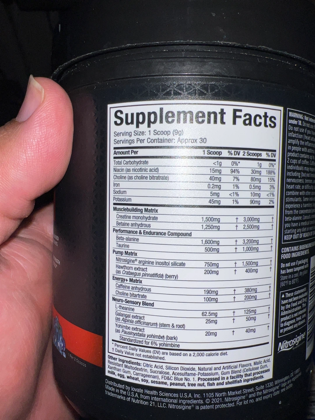 MuscleTech VaporX5 Pre-Workout Blue Razz Freeze 9.40 oz - photo 2