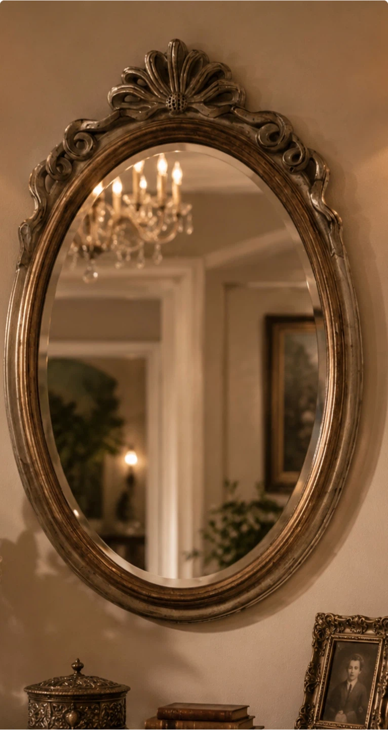 Ornate Oval Wall Mirror - photo 2