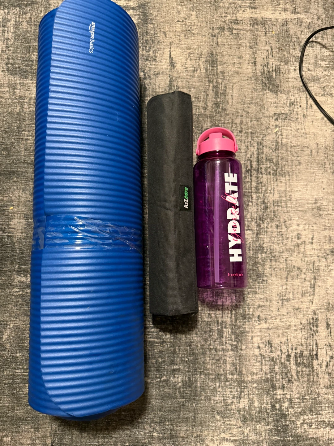 Amazon Basics Yoga Mat with Water Bottle and Bag