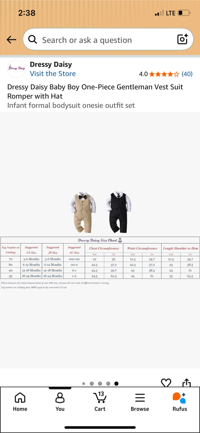 Baby Boy Formal Vest Suit Romper with Hat - photo 4