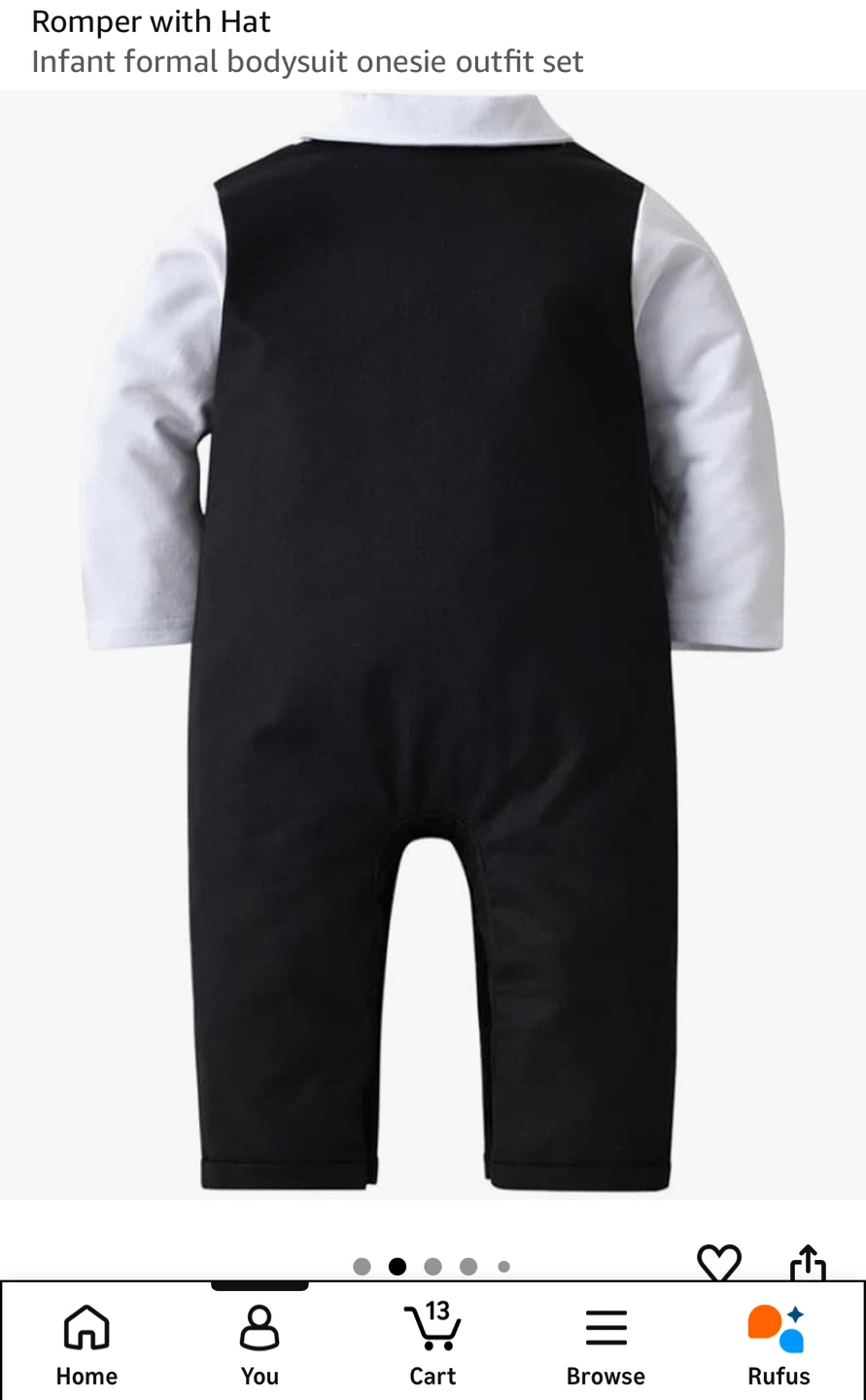 Baby Boy Formal Vest Suit Romper with Hat - photo 2