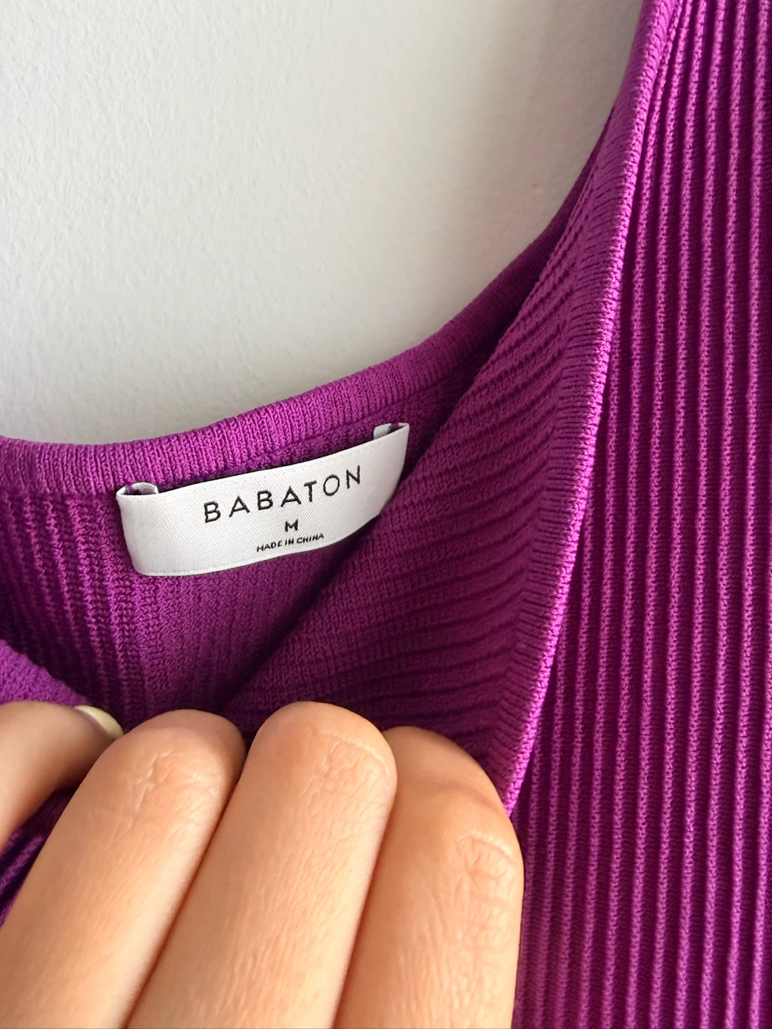 Babaton One-Shoulder Ribbed Dress - Purple - Size M - photo 3