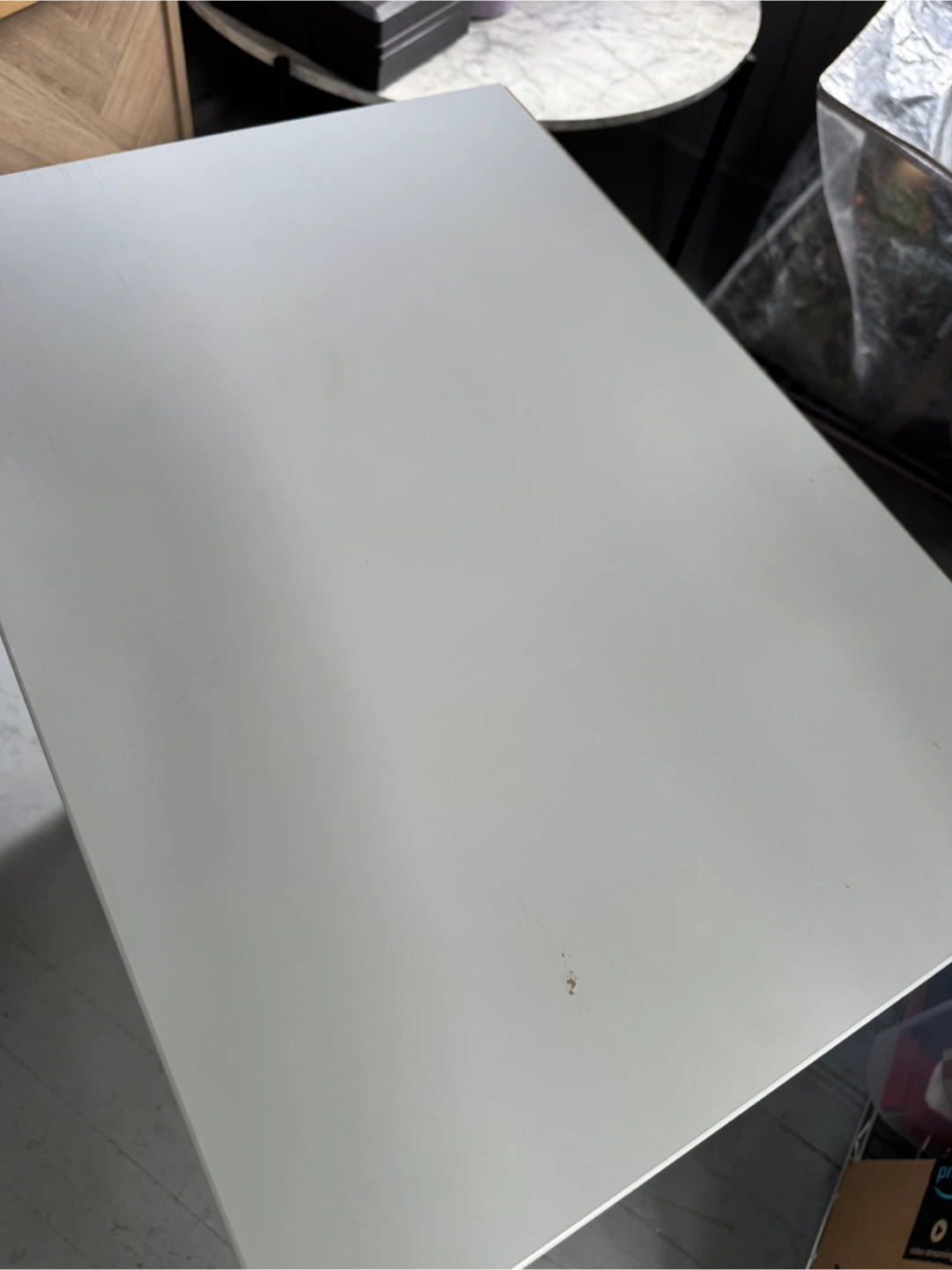 White 2-Drawer Nightstand with Brass Hardware - photo 4