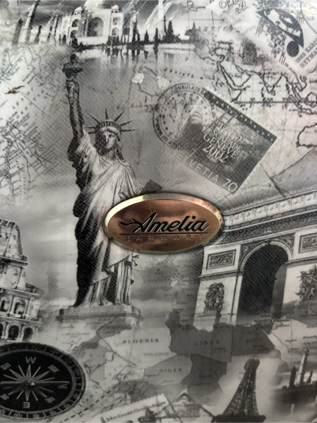 Amelia Earhart Luggage - World Map Print - photo 2