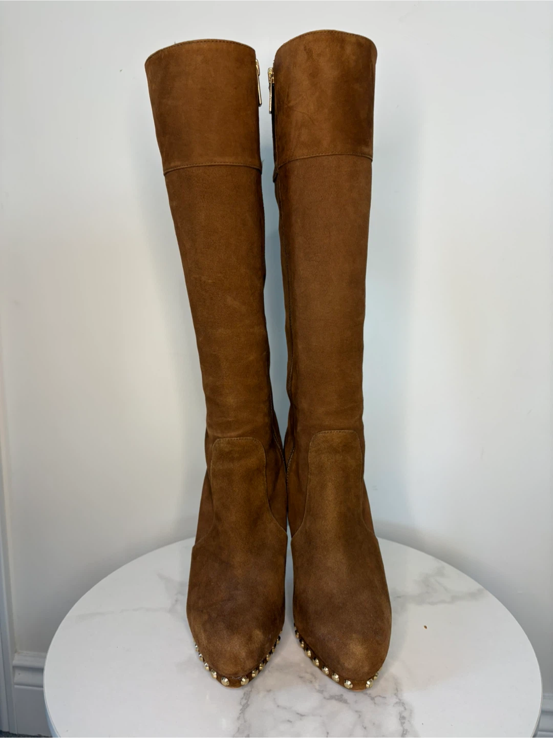 Michael Kors Suede Studded Tall Boots - Brown - photo 3