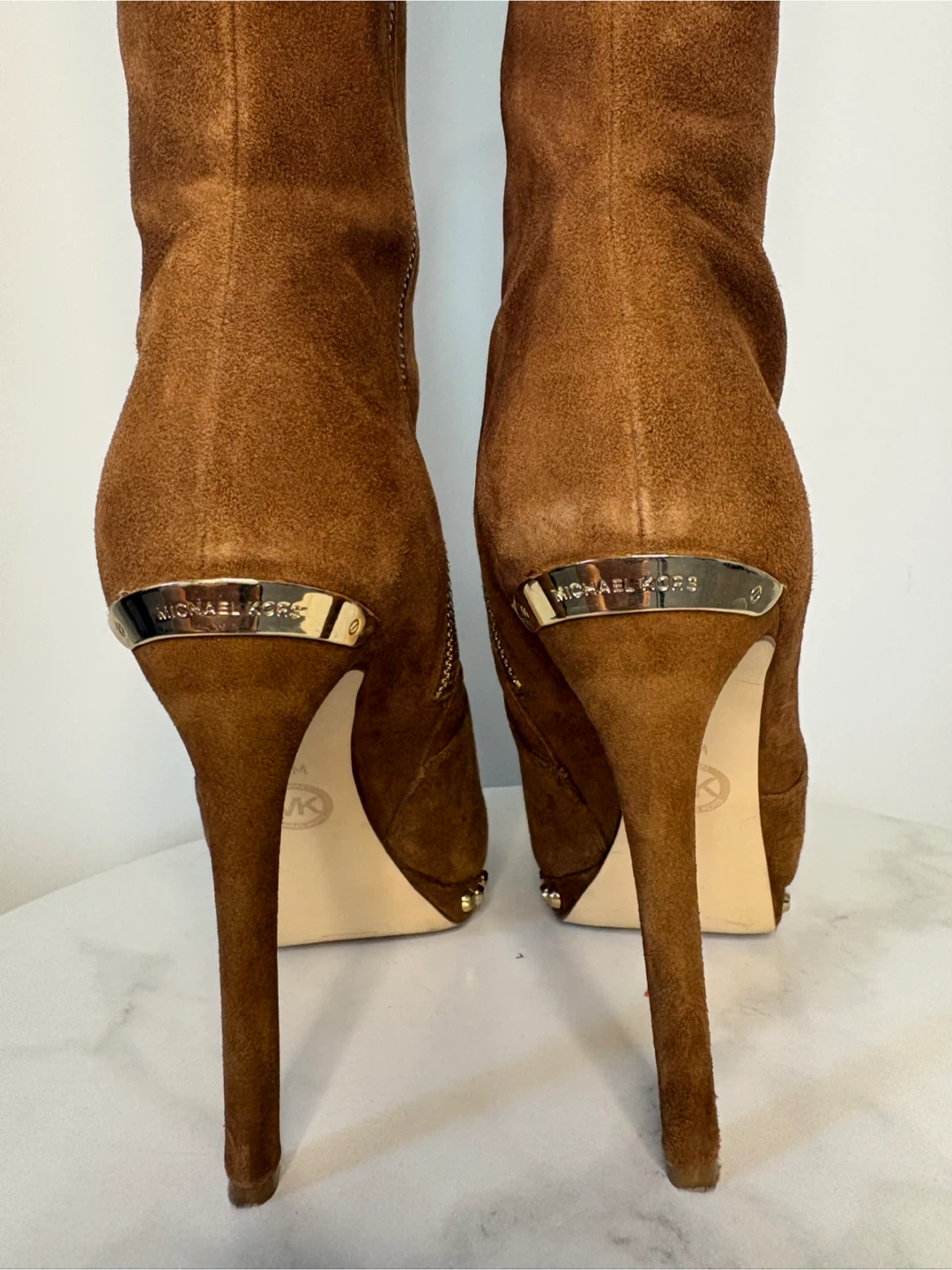Michael Kors Suede Studded Tall Boots - Brown - photo 4