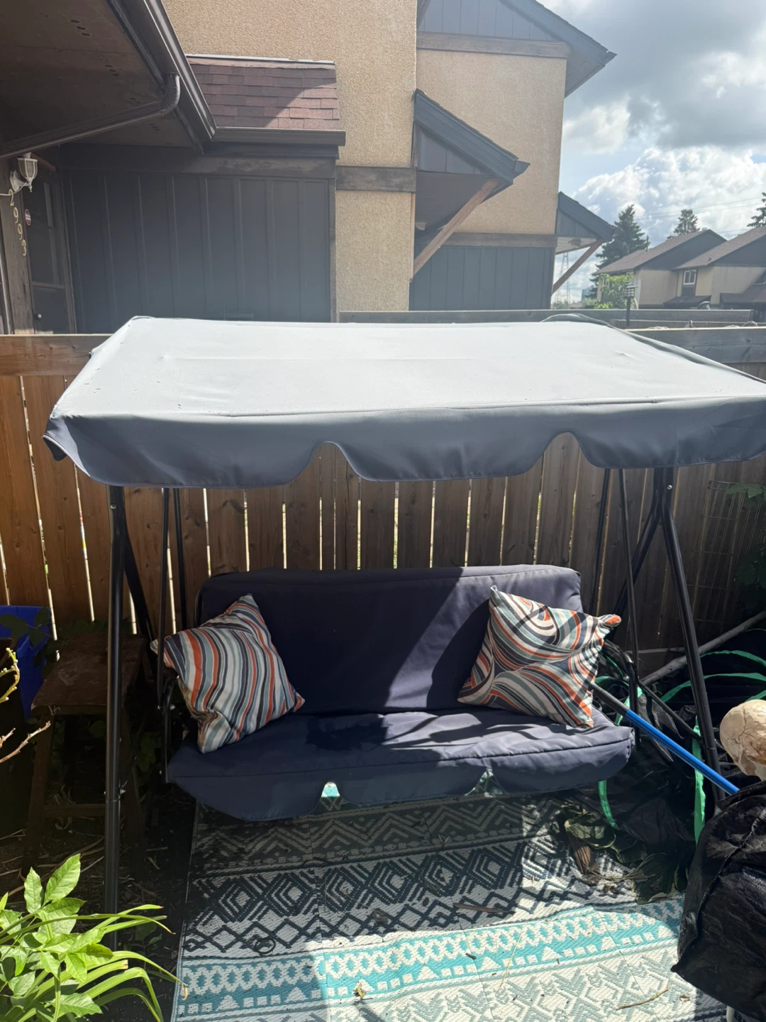 Patio Swing with Canopy and Cushions