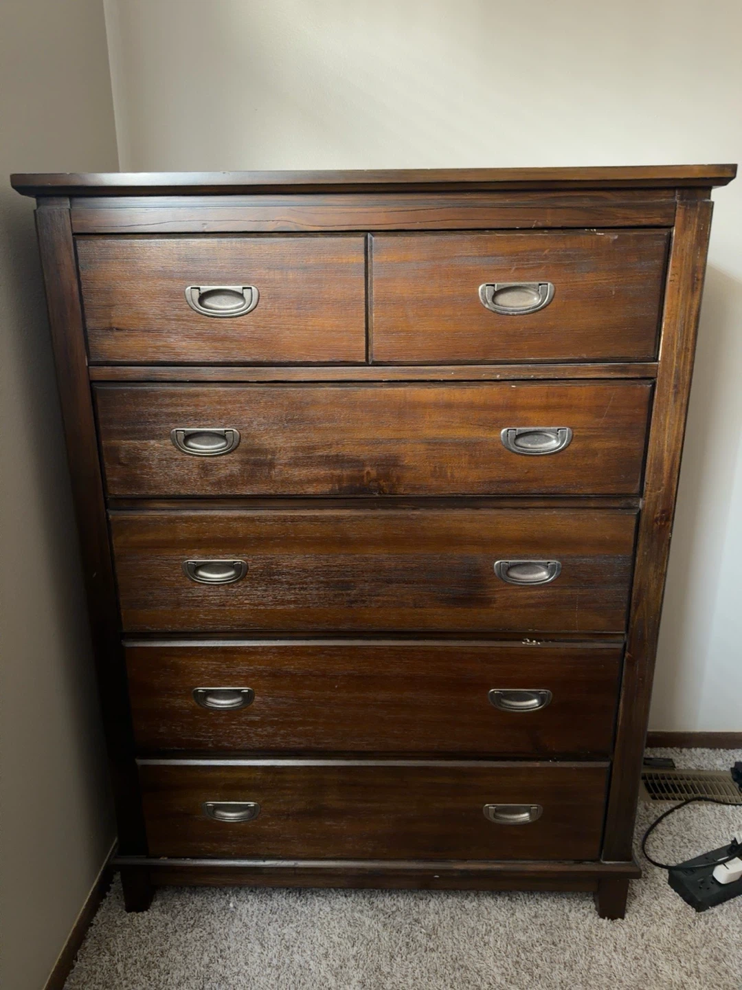 Bedroom Set- 2 Dark Brown Dressers and Bookcase Headboard Set - photo 2