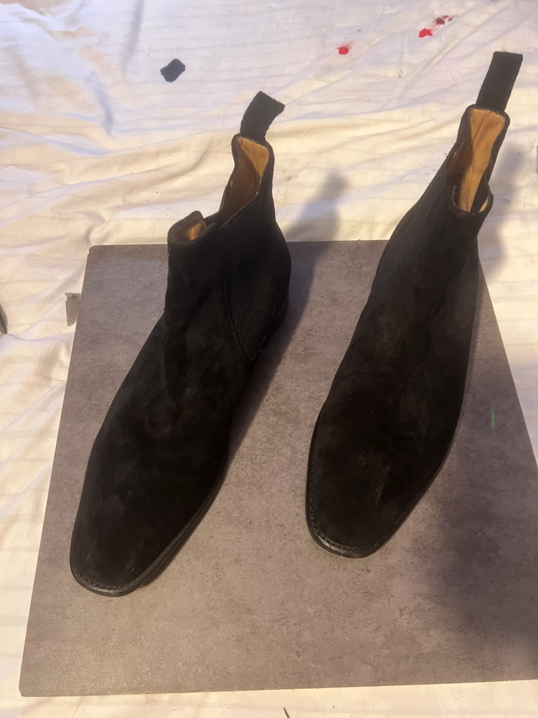 John Varvatos Black Suede Chelsea Boots Size 11.5 - photo 2