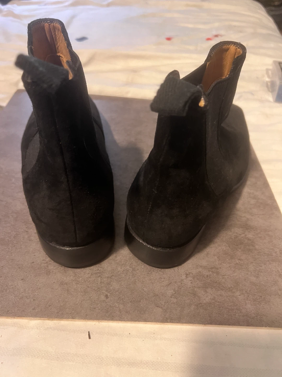 John Varvatos Black Suede Chelsea Boots Size 11.5 - photo 3
