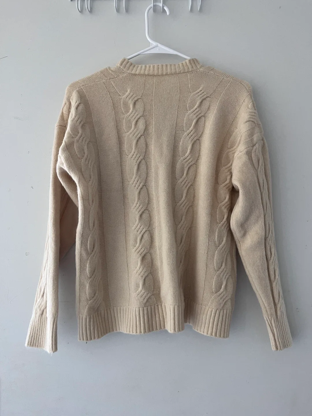 Cream Cable Knit Button-Up Cardigan - photo 2