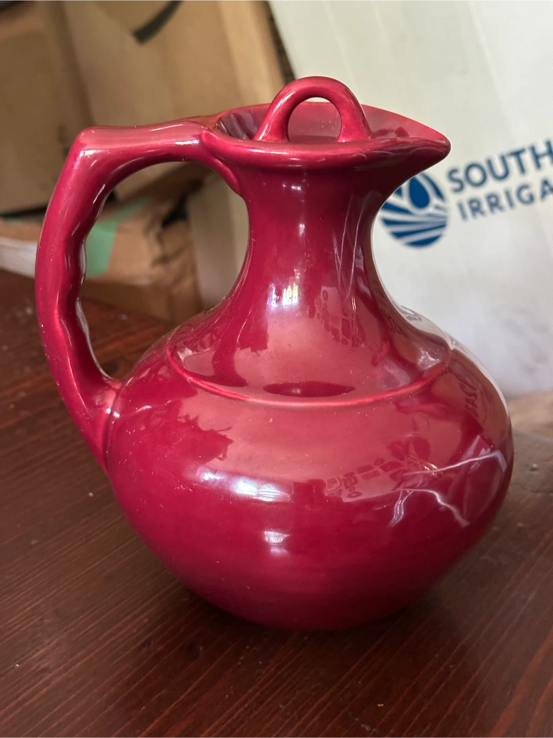 Vintage Franciscan El Patio Maroon Carafe w/ Lid EUC
