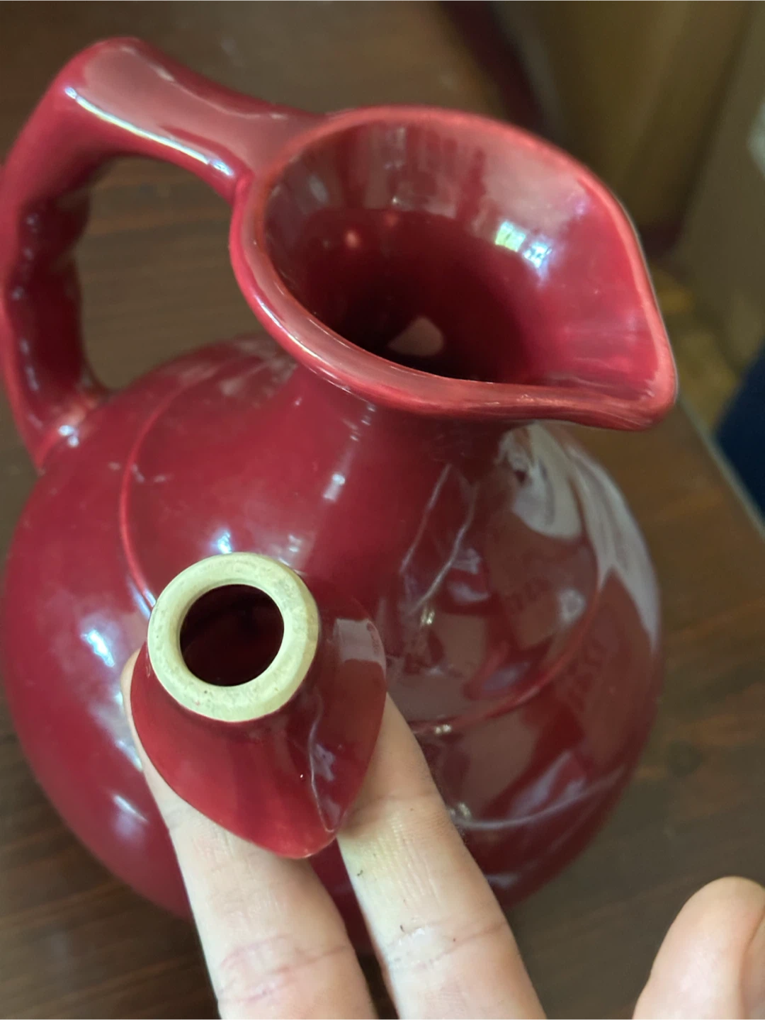 Vintage Franciscan El Patio Maroon Carafe w/ Lid EUC - photo 4
