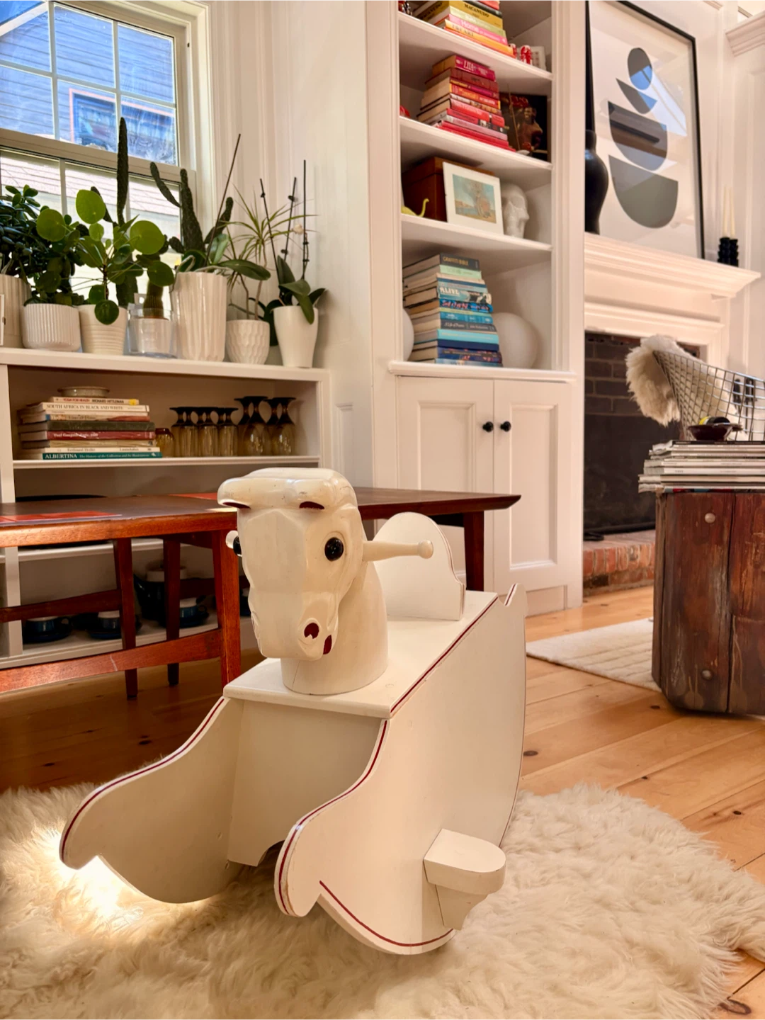 White rocking horse toy