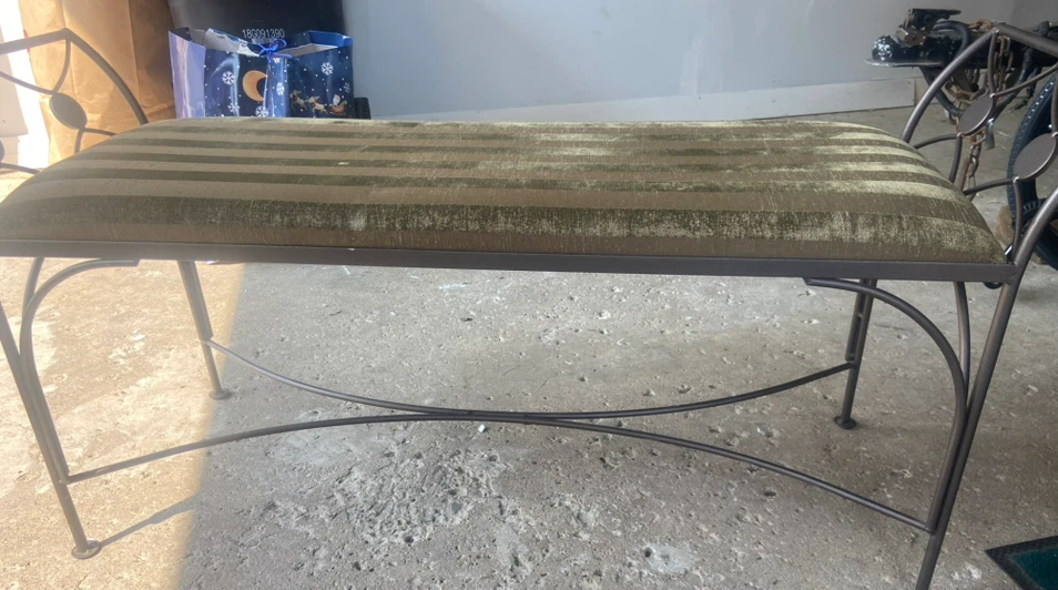 Upholstered Metal Bench
